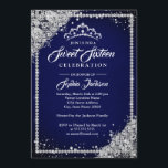 Diamond Lace Sparkle Tiara Navy 16 . Geburtstag Einladung<br><div class="desc">Mehr Elegante 16 . Geburtstag Einladungen im Kleinen Bayleigh Store</div>