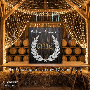 Diamond Laurel & Gold 1. Hochzeitstag Einladung