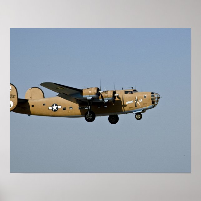Diamond Lil B-24 Bomber, Landung in Oshkosh, Poster (Vorne)