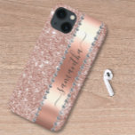 Diamond Look Glitzer Kalligraphie Name Rose Gold<br><div class="desc">Jeder Glitzer oder Diamanten im Design sind Fotos und simuliert. Dieses Design kann in dem Bereich personalisiert werden, der durch das Ändern des Fotos und/oder Textes zur Verfügung gestellt wird. Sie können auch angepasst werden, indem Sie auf Vorlage personalisieren klicken und dann auf die Schaltfläche klicken, um weitere Optionen anzupassen,...</div>