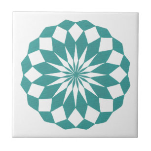 Diamond Mandala, Aquamarin türkisfarbener Tile Tri Fliese