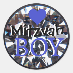 Diamond Mitzvah Boy Runder Aufkleber