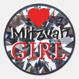 Diamond Mitzvah Girl Runder Aufkleber