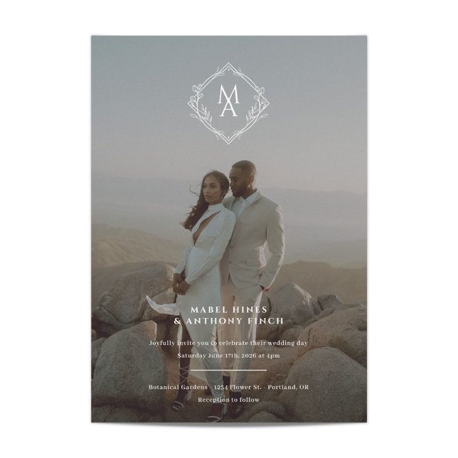 Diamond Monogram und Foto Wedding Einladung (Von Creator hochgeladen)