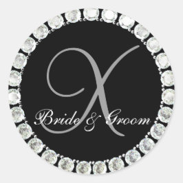 Diamond-Monogramm X anpassbares Siegel Runder Aufkleber