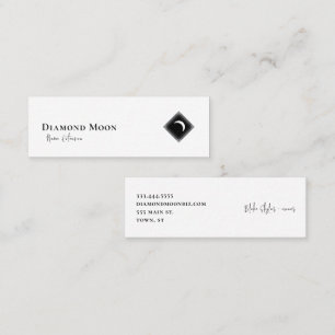 Diamond Moon Logo Modern Minimalistisch Mini Visitenkarte