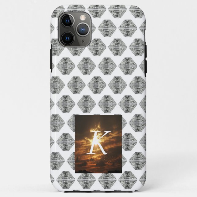 Diamond Muster iPhone Gehäuse Edelstone Initial Case-Mate iPhone Hülle (Rückseite)