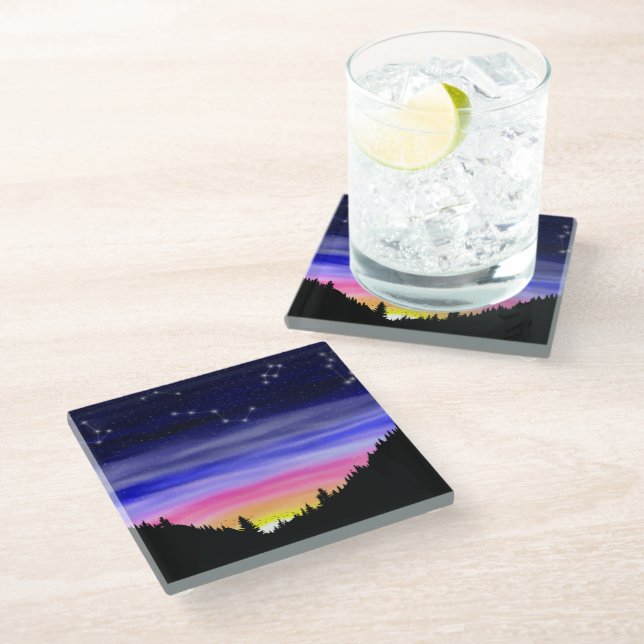 Diamond Night Glasuntersetzer (Schrägansicht)