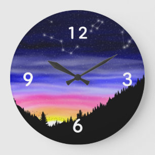 Diamond Night Große Wanduhr