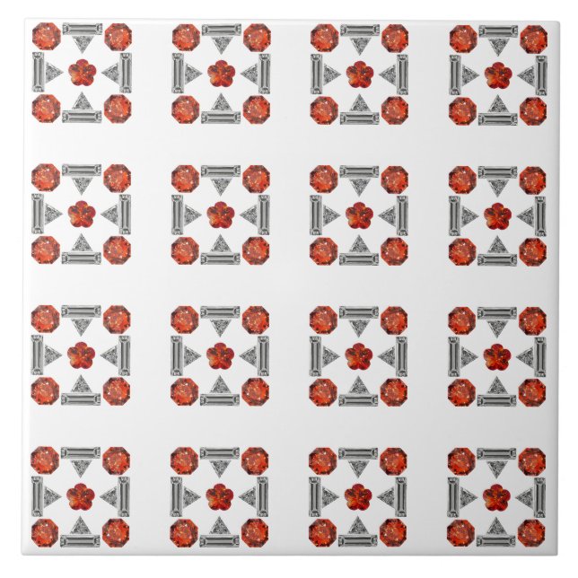 Diamond Orange Muster Fliese (Vorderseite)