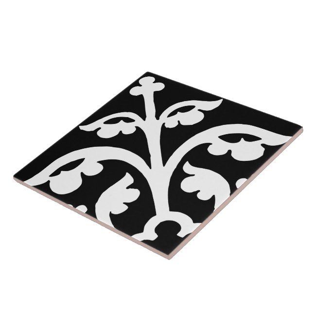 Diamond Orientation Stylish Abstract Black & White Fliese (Seite)