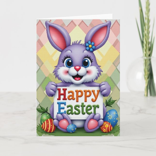Diamond Pattern Easter Card Karte (Vorderseite)
