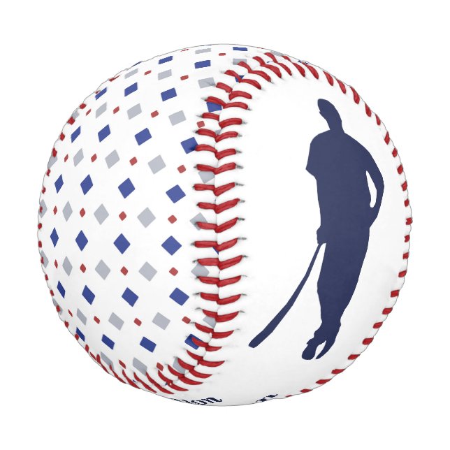 Diamond Pattern MVP Personalisiert halten Baseball (Schrägansicht)