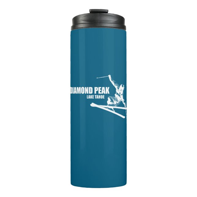 Diamond Peak Lake Tahoe Skier Thermosbecher (Vorderseite)