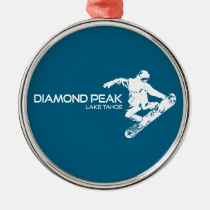 Diamond Peak Lake Tahoe Snowboarder Ornament Aus Metall