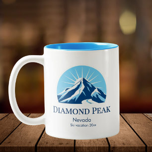 Diamond Peak Nevada Lake Tahoe Skigebiet Souvenir Zweifarbige Tasse