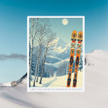 Diamond Peak Nevada Skiurlaub Postkarte<br><div class="desc">Hallo aus den schneebedeckten Bergen von Diamond Peak Nevada ,  USA! Wir hoffen,  dass Sie einen wunderschönen Skiurlaub haben. Diese Postkarte zeigt eine wunderschöne,  blau-graue Berglandschaft mit Retro-Skischulen in orangefarbenem Stammesmuster. Alle Textsätze können an Ihren Anzug angepasst werden!</div>