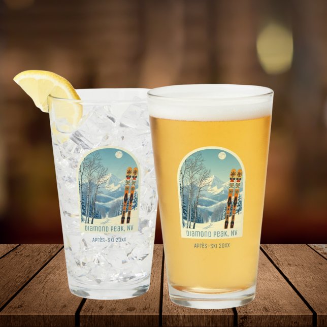 Diamond Peak Nevada Urlaub Après-Ski-Bierglas Glas (Von Creator hochgeladen)