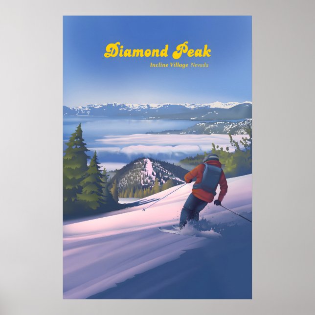 Diamond Peak Skigebiet Reiseplakat Poster (Vorne)