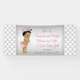Diamond Pearl Ethnic Princess Baby Dusche Banner