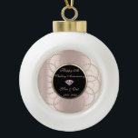 Diamond Pearls Rose Gold 50. Hochzeitstag Keramik Kugel-Ornament<br><div class="desc">Eleganter Golddiamant und Perlen auf Rose Gold 50. Hochzeitssornament.</div>
