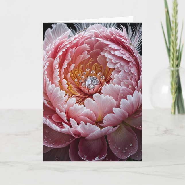 Diamond Peony Karte (Vorderseite)