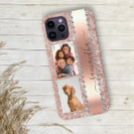 Diamond Photo Glitter Name Monogram Rose Gold Case-Mate iPhone Hülle<br><div class="desc">The design is a photo and the cases are not made with actual glitter, sequins, metals or woods. This design is also available on other phone models. Choose Device Type to see other iPhone, Samsung Galaxy or Google cases. Some styles may be changed by selecting Style if that is an...</div>