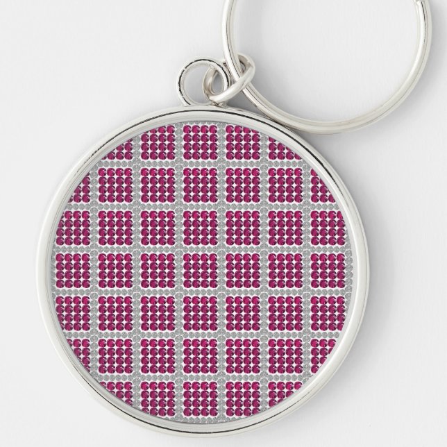 Diamond Pink Tourmaline Schlüsselanhänger (Vorne)