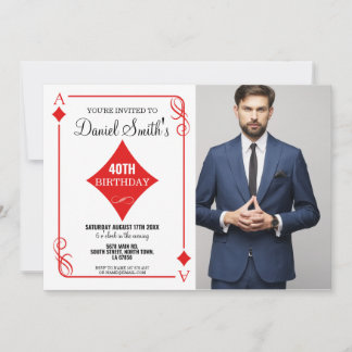 Diamond Playing Card Geburtstag Las Vegas Casino Einladung