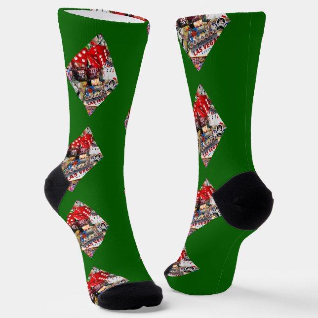 Diamond Playing Card Shape Las Vegas Socken (Gewinkelt)