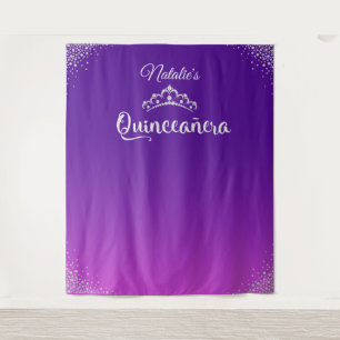 Diamond Princess Crown Quinceañera Hintergrund Wandteppich