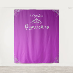 Diamond Princess Crown Quinceañera Hintergrund Wandteppich