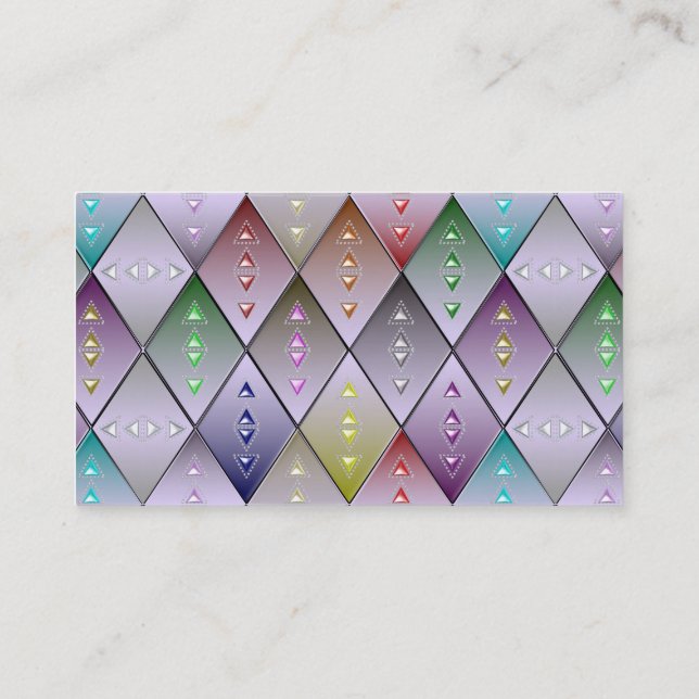 Diamond Quilt Pattern  Custom Business Cards Visitenkarte (Rückseite)