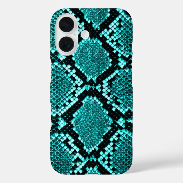Diamond Rattlesnake Snake Skin aqua Case-Mate iPhone Hülle (Rückseite)
