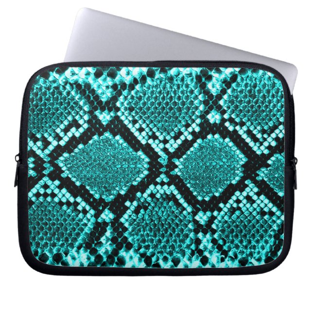 Diamond Rattlesnake Snake Skin aqua Laptopschutzhülle (Vorderseite)