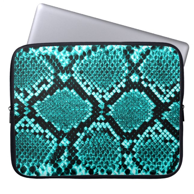 Diamond Rattlesnake Snake Skin aqua Laptopschutzhülle (Vorderseite)