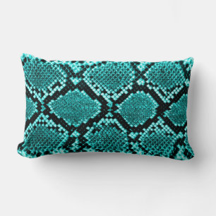 Diamond Rattlesnake Snake Skin aqua Lendenkissen