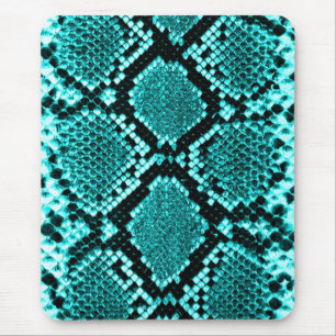 Diamond Rattlesnake Snake Skin aqua Mousepad