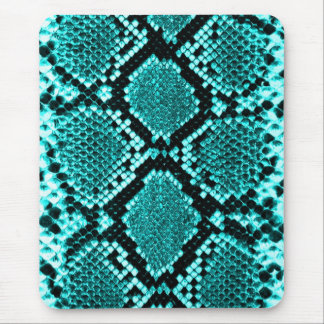 Diamond Rattlesnake Snake Skin aqua Mousepad