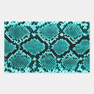 Diamond Rattlesnake Snake Skin aqua Rechteckiger Aufkleber