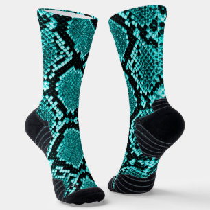 Diamond Rattlesnake Snake Skin aqua Socken