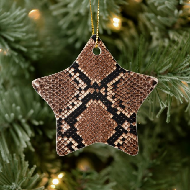 Diamond Rattlesnake Snake Skin Keramik Ornament (Baum)