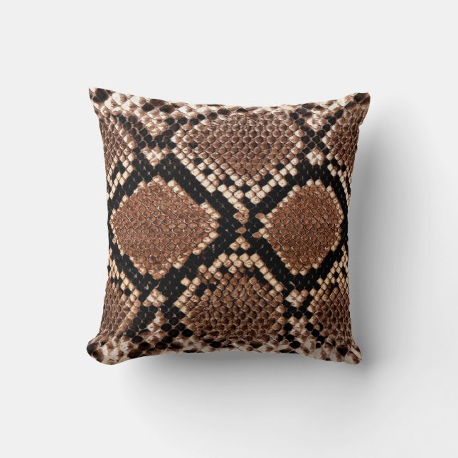 Diamond Rattlesnake Snake Skin Kissen (Vorderseite)