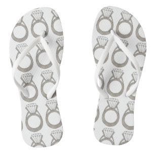 Diamond Ring Bling Verlobung Wedding Bride Flip Flops