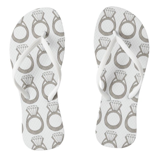 Diamond Ring Bling Verlobung Wedding Bride Flip Flops (Fußbett)