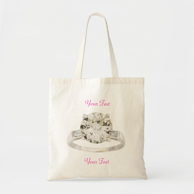 Diamond Ring Engagement Bridal Party Gift Tote Bag Tragetasche (Vorne)
