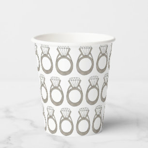 Diamond Ring Wedding Verlobung Brautparty Pappbecher