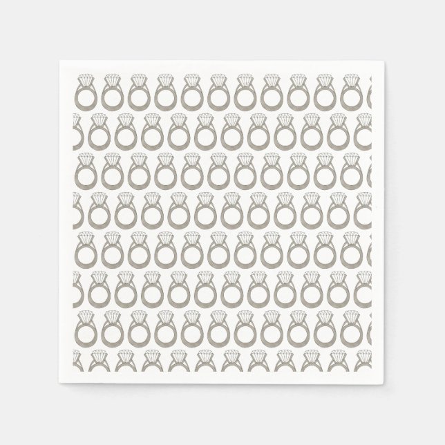 Diamond Ring Wedding Verlobung Brautparty Serviette (Vorderseite)