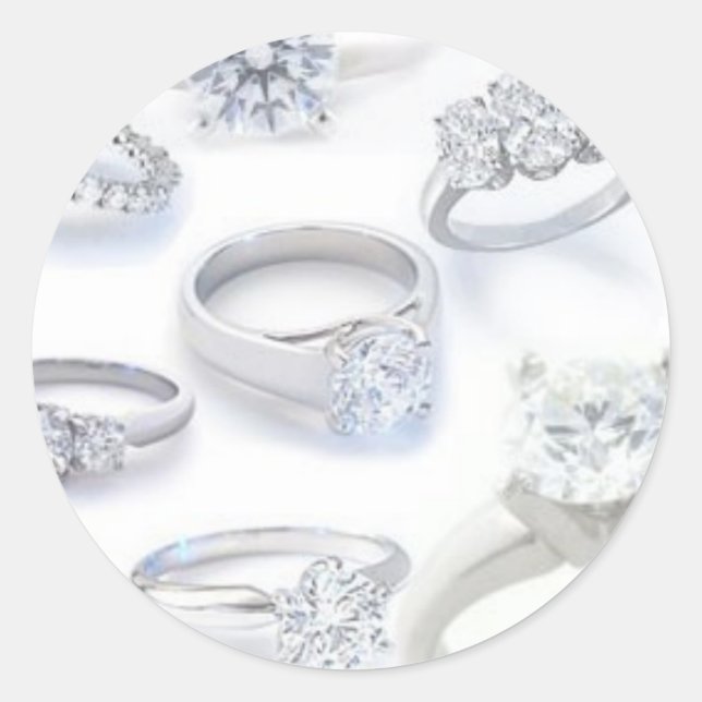 Diamond Rings Runder Aufkleber (Vorderseite)