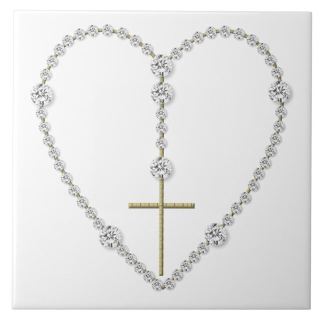 Diamond Rosary - Hail Mary Full of Grace Fliese (Vorderseite)